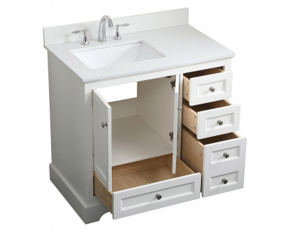 Elegant Bathroom Vanity - White (VF15536WH-BS)