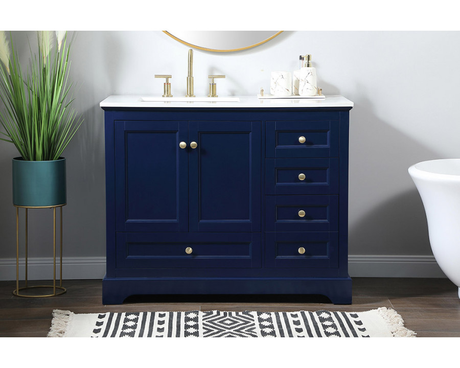 Elegant Bathroom Vanity - Blue (VF15542BL)