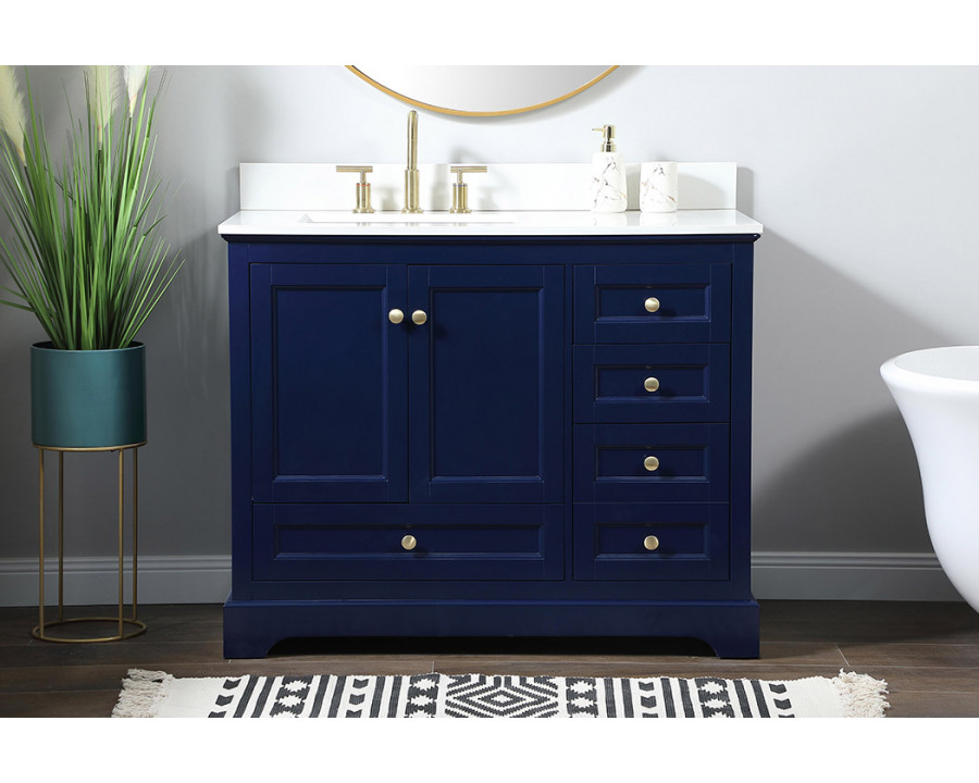 Elegant Bathroom Vanity - Blue (VF15542BL-BS)