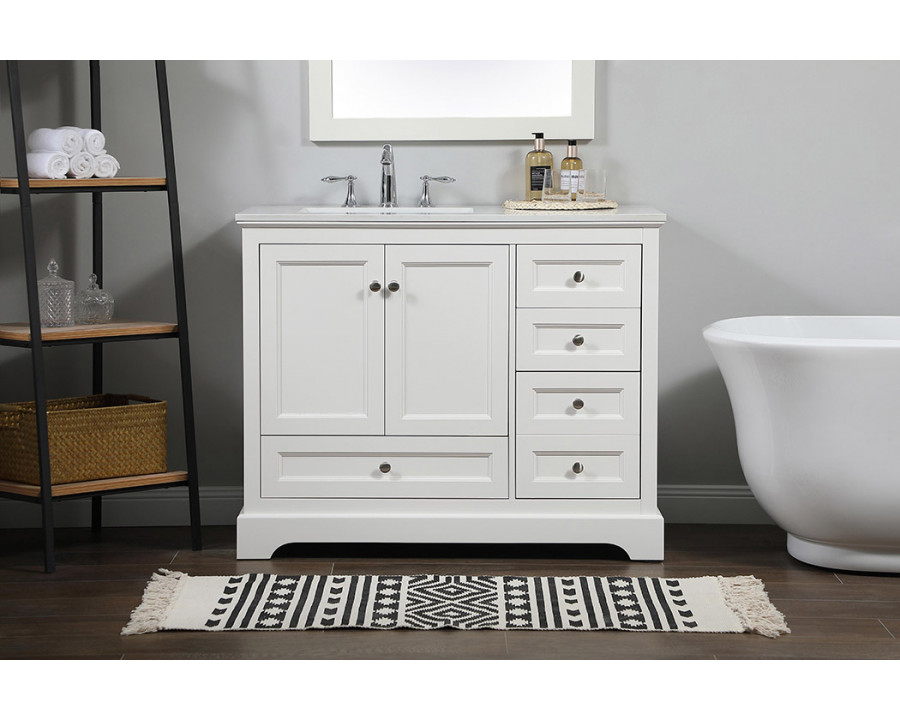 Elegant Bathroom Vanity - White (VF15542WH)