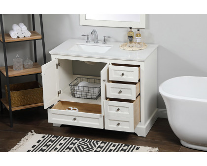 Elegant Bathroom Vanity - White (VF15542WH)