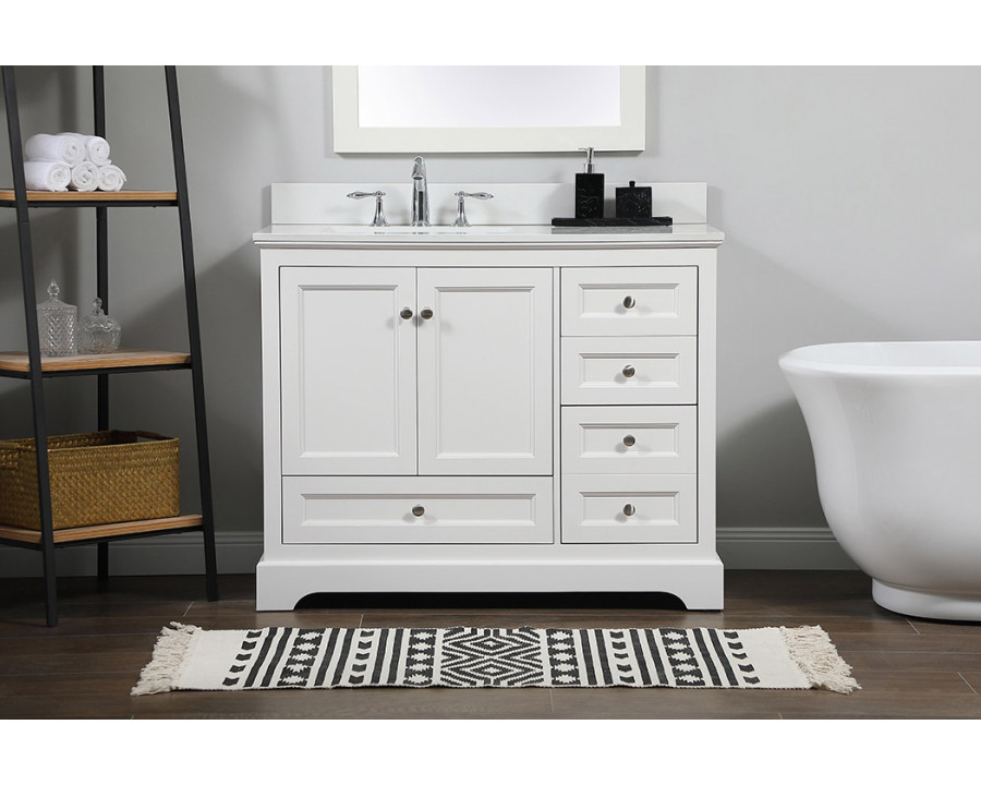 Elegant Bathroom Vanity - White (VF15542WH-BS)