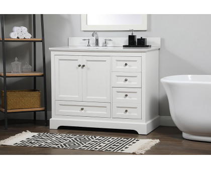 Elegant Bathroom Vanity - White (VF15542WH-BS)