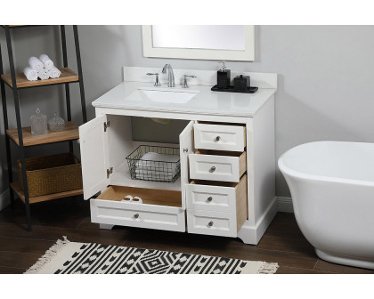 Elegant Bathroom Vanity - White (VF15542WH-BS)