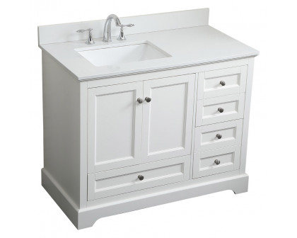 Elegant Bathroom Vanity - White (VF15542WH-BS)