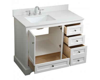 Elegant Bathroom Vanity - White (VF15542WH-BS)