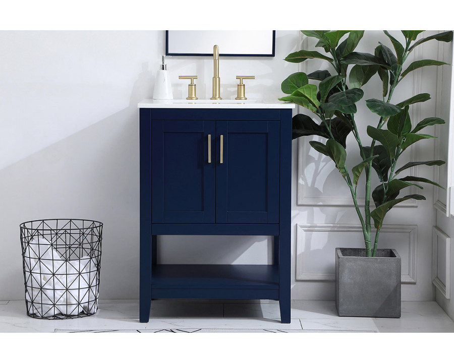 Elegant Bathroom Vanity - Blue (VF16024BL)