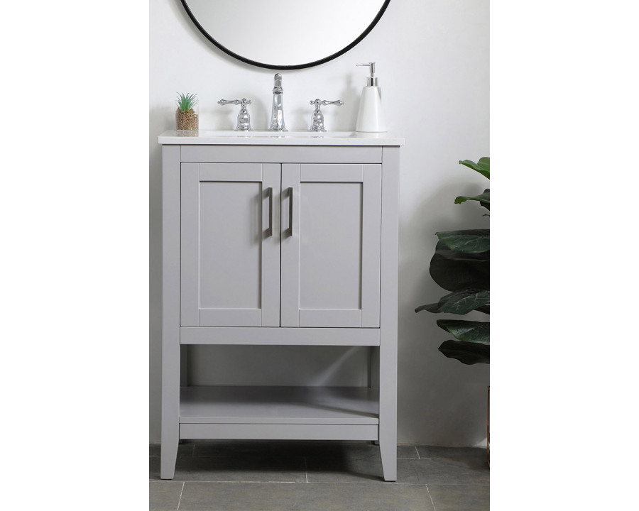 Elegant Bathroom Vanity - Gray (VF16024GR)