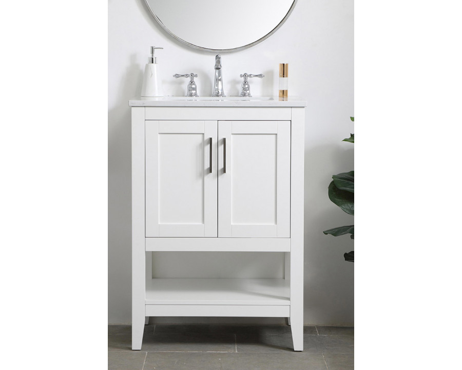 Elegant Bathroom Vanity - White (VF16024WH)