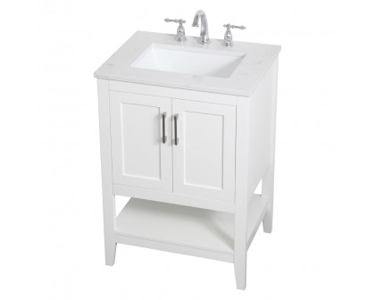 Elegant Bathroom Vanity - White (VF16024WH)