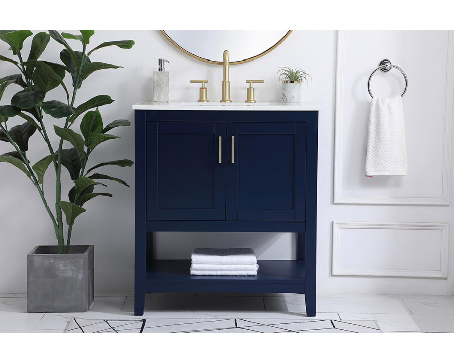 Elegant Bathroom Vanity - Blue (VF16030BL)