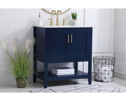 Elegant Bathroom Vanity - Blue (VF16030BL)