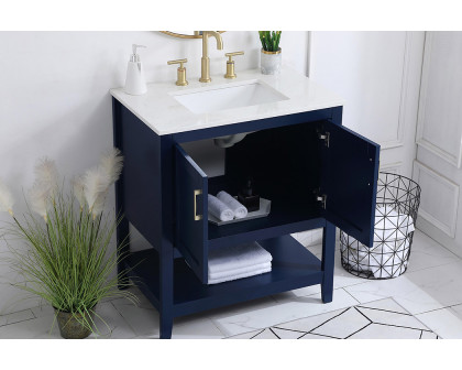 Elegant Bathroom Vanity - Blue (VF16030BL)