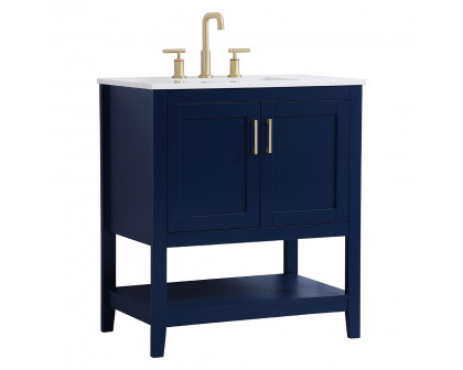 Elegant Bathroom Vanity - Blue (VF16030BL)