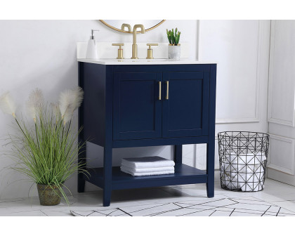 Elegant Bathroom Vanity - Blue (VF16030BL-BS)