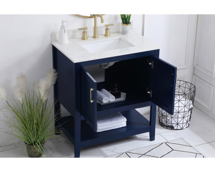 Elegant Bathroom Vanity - Blue (VF16030BL-BS)