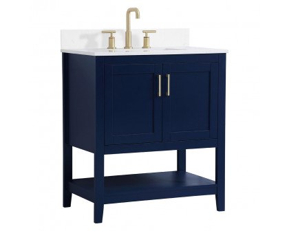 Elegant Bathroom Vanity - Blue (VF16030BL-BS)