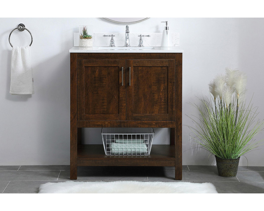 Elegant Bathroom Vanity - Espresso (VF16030EX-BS)