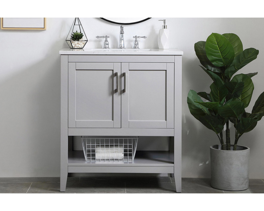 Elegant Bathroom Vanity - Gray (VF16030GR)