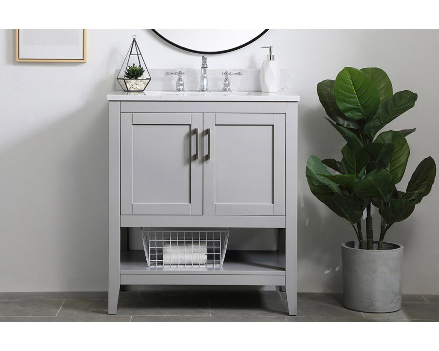 Elegant Bathroom Vanity - Gray (VF16030GR-BS)