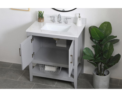 Elegant Bathroom Vanity - Gray (VF16030GR-BS)