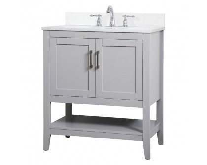 Elegant Bathroom Vanity - Gray (VF16030GR-BS)