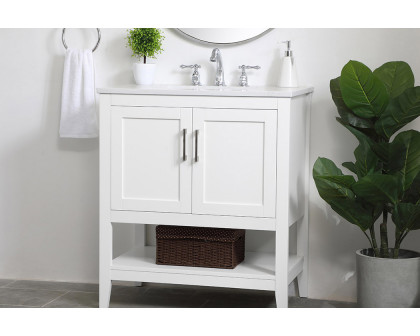 Elegant Bathroom Vanity - White (VF16030WH)