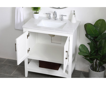 Elegant Bathroom Vanity - White (VF16030WH)