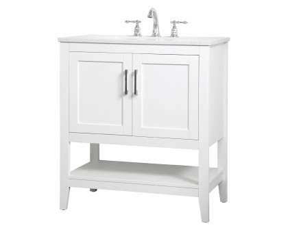 Elegant Bathroom Vanity - White (VF16030WH)