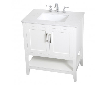 Elegant Bathroom Vanity - White (VF16030WH)