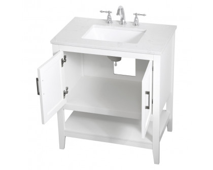 Elegant Bathroom Vanity - White (VF16030WH)