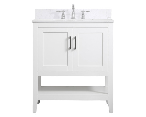 Elegant Bathroom Vanity - White (VF16030WH-BS)