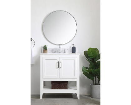 Elegant Bathroom Vanity - White (VF16030WH-BS)