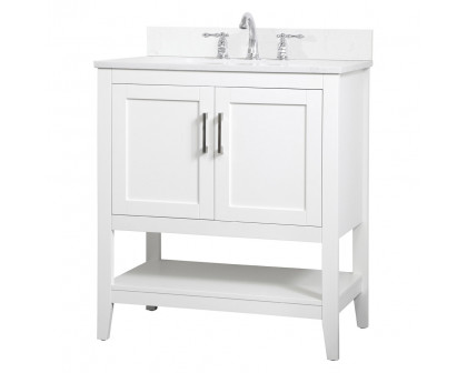 Elegant Bathroom Vanity - White (VF16030WH-BS)