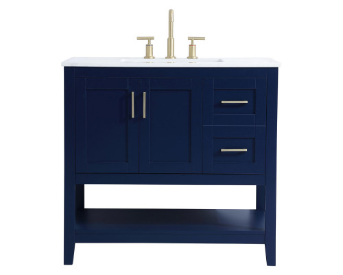 Elegant Bathroom Vanity - Blue (VF16036BL)