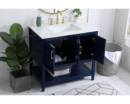 Elegant Bathroom Vanity - Blue (VF16036BL)