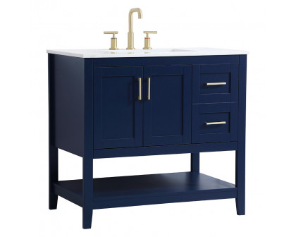 Elegant Bathroom Vanity - Blue (VF16036BL)