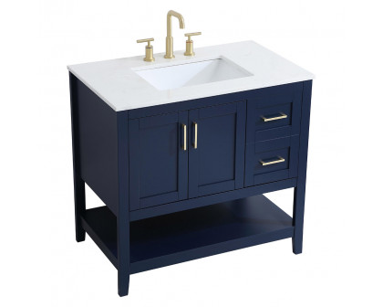 Elegant Bathroom Vanity - Blue (VF16036BL)