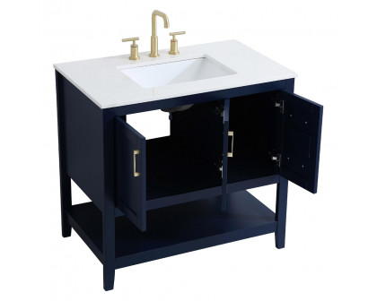 Elegant Bathroom Vanity - Blue (VF16036BL)