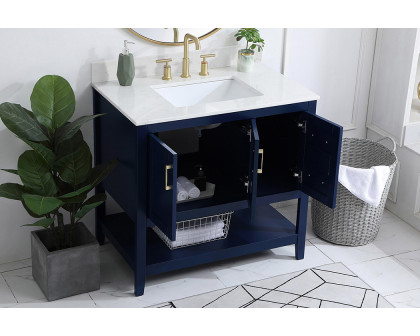 Elegant Bathroom Vanity - Blue (VF16036BL-BS)