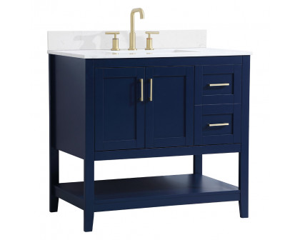 Elegant Bathroom Vanity - Blue (VF16036BL-BS)