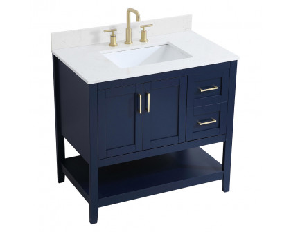 Elegant Bathroom Vanity - Blue (VF16036BL-BS)