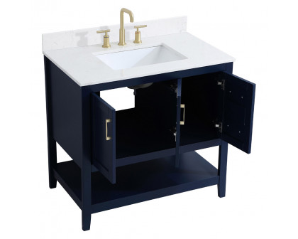 Elegant Bathroom Vanity - Blue (VF16036BL-BS)