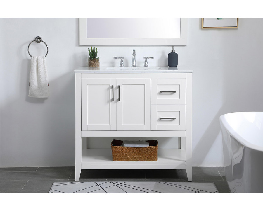 Elegant Bathroom Vanity - White (VF16036WH)