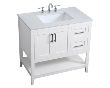 Elegant Bathroom Vanity - White (VF16036WH)