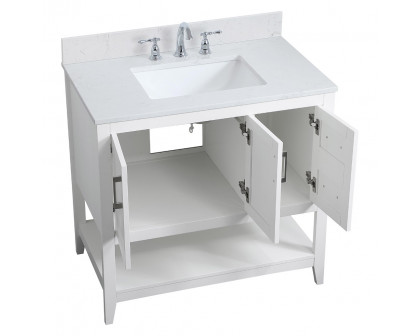 Elegant Bathroom Vanity - White (VF16036WH-BS)