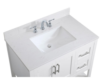 Elegant Bathroom Vanity - White (VF16036WH-BS)