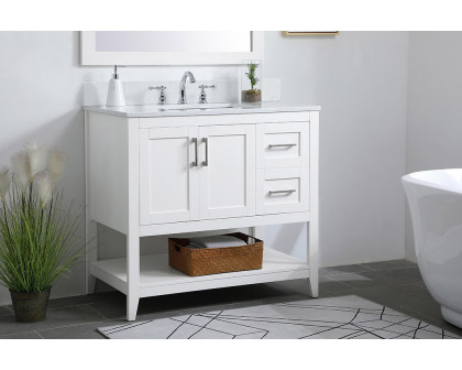 Elegant Bathroom Vanity - White (VF16036WH-BS)