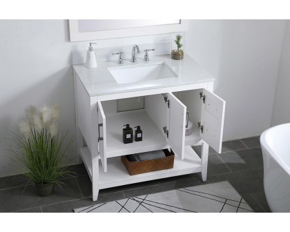 Elegant Bathroom Vanity - White (VF16036WH-BS)