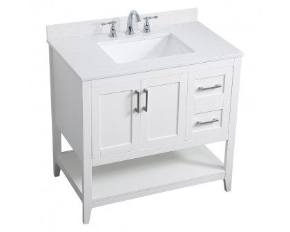 Elegant Bathroom Vanity - White (VF16036WH-BS)